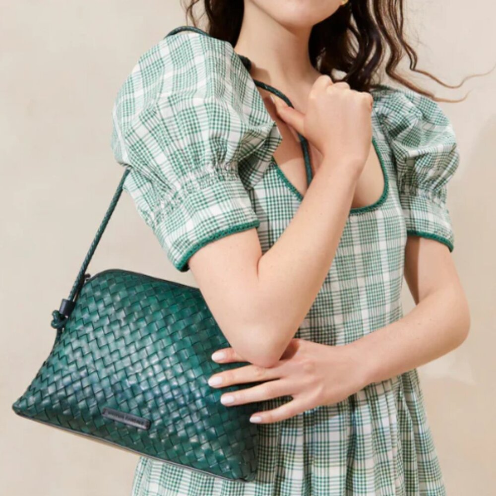 Loeffler Randall Mallory Woven Crossbody Bag in Green